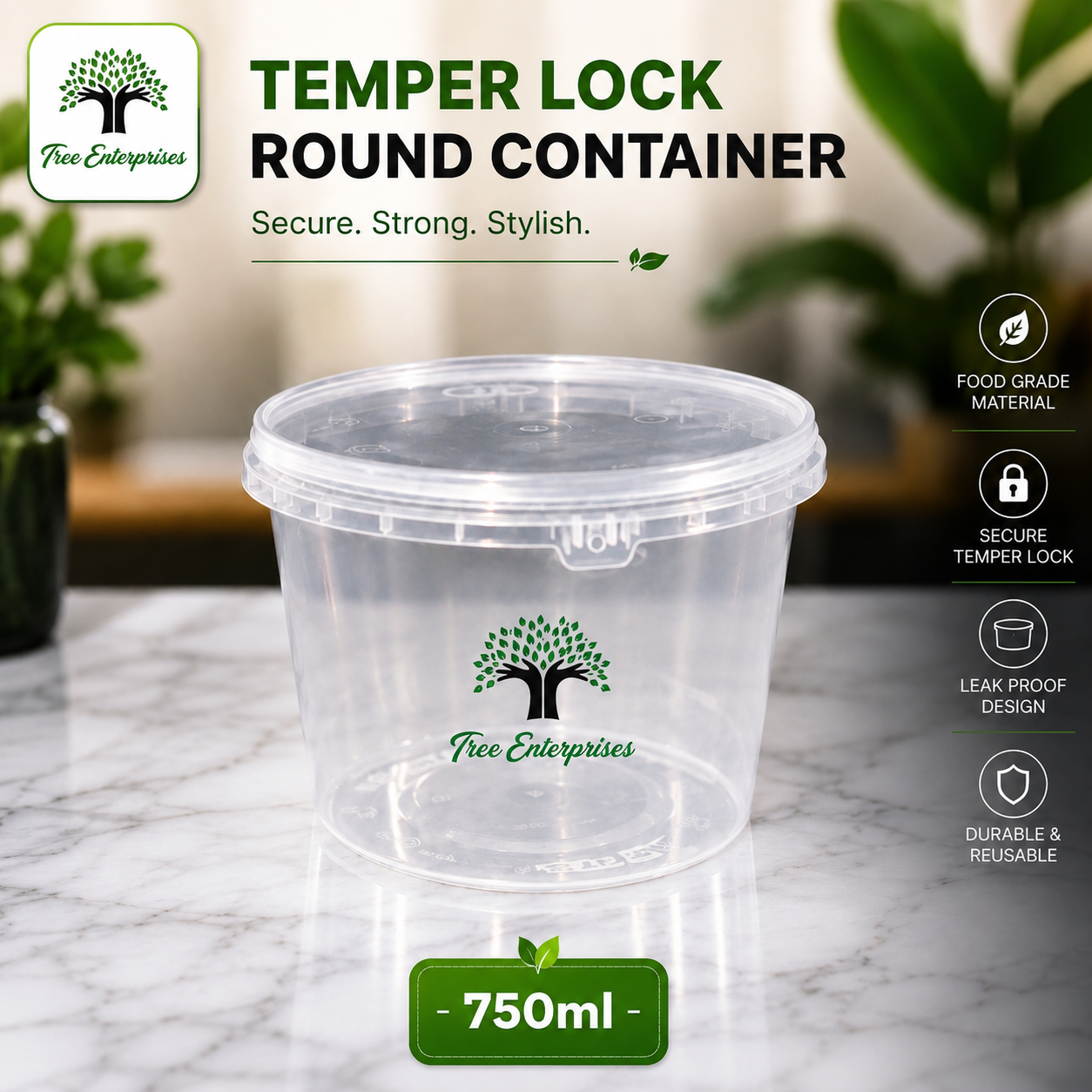 TAMPER LOCK ROUND CONTAINER 750ML